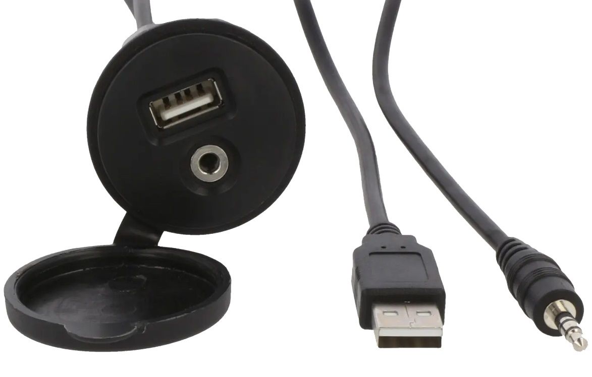 Montážní vstup USB a AUX s krytkou a kabelem 4CARMEDIA - Autoradia-Hifi.cz