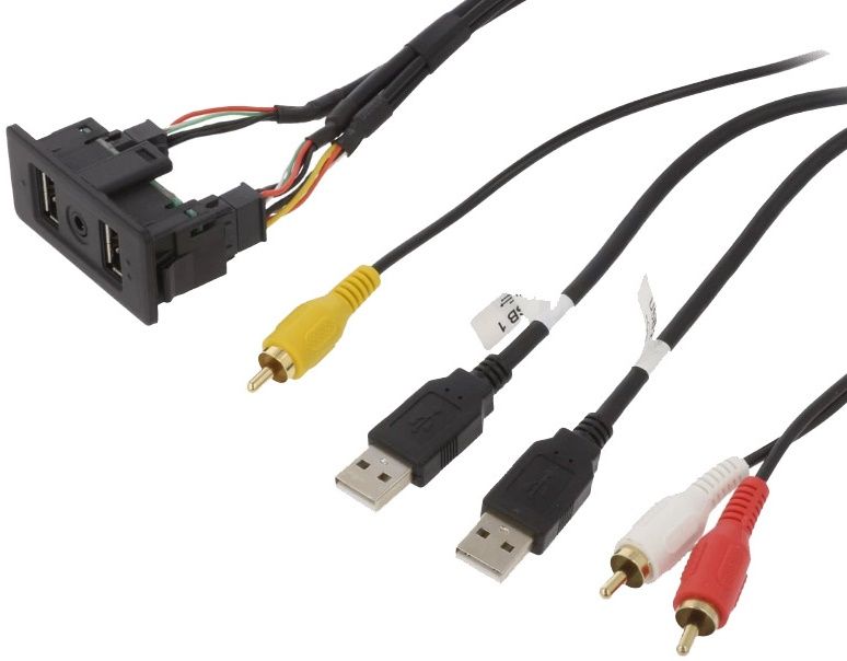 Montážní zásuvka 2x USB a AUX s kabelem 0,8 m 4CARMEDIA - Autoradia-Hifi.cz
